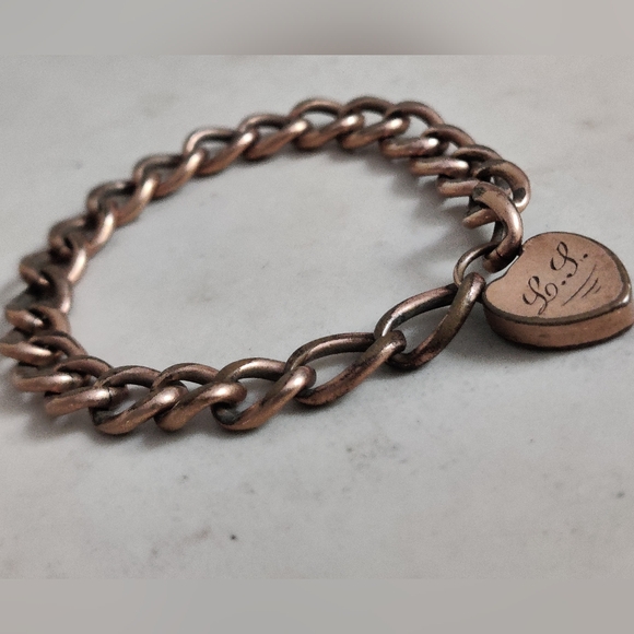 Antique Victorian Gold Filled Sweetheart Repousse Padlock Chunky Bracelet - Picture 6 of 16